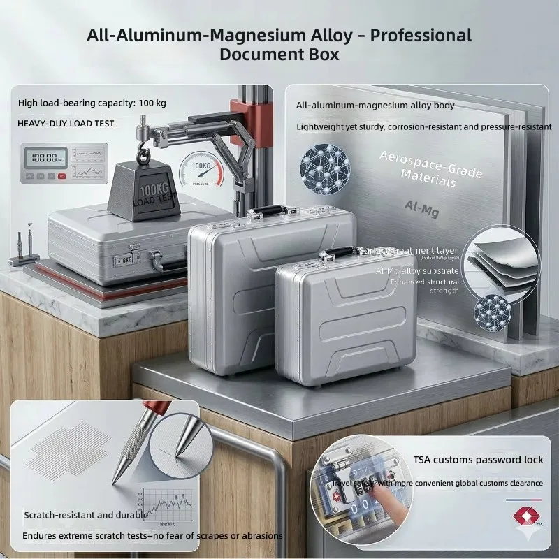 Spot, Aluminum Alloy Toolbox, Instrument and Equipment Portable Box, Watch Jewelry Storage Box, Computer Password Suitcase.