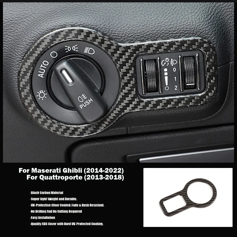 

Dry Carbon fiber Headlight switch Cover Car accessories For Maserati Ghibli quattroporte