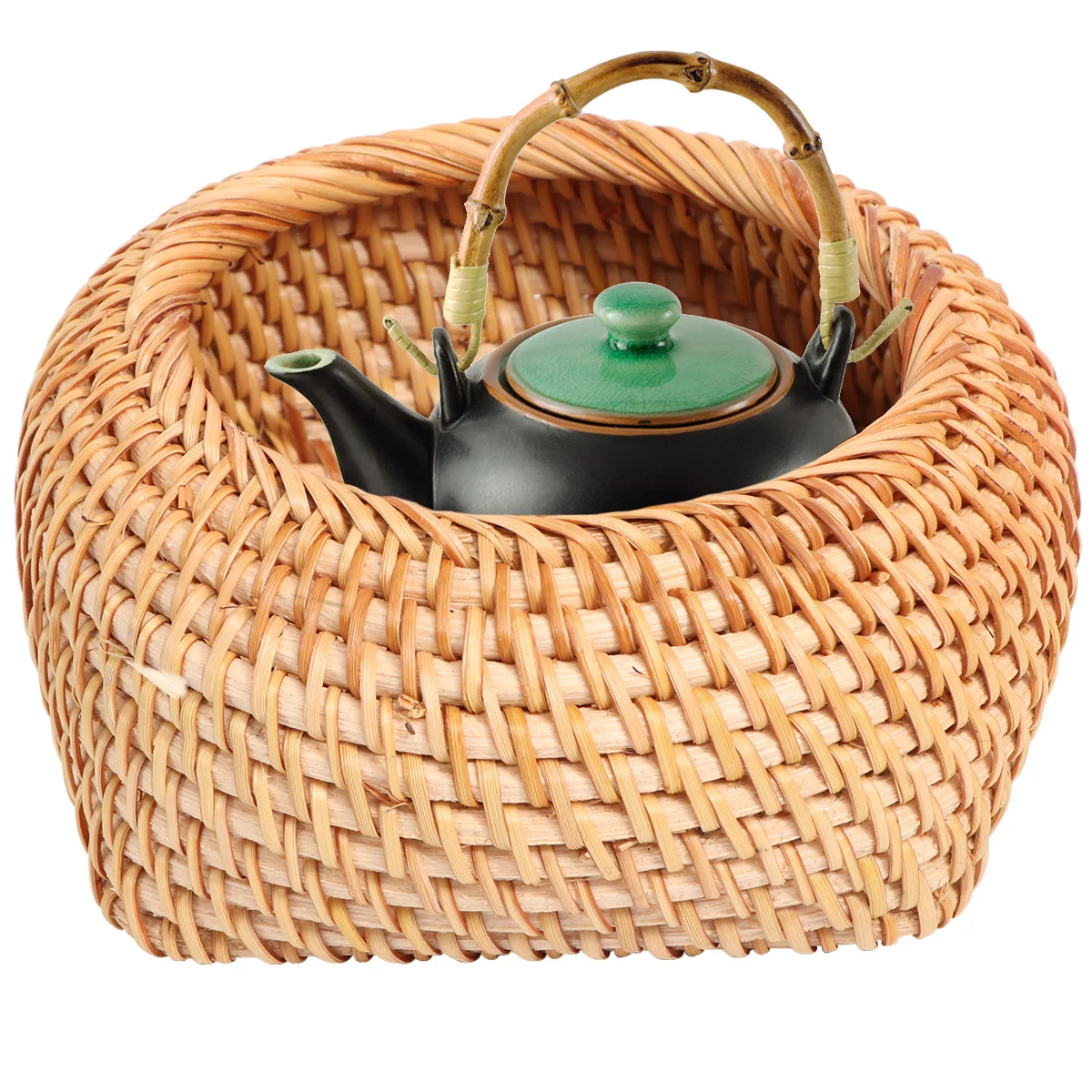 

Eco-Friendly Rattan Woven Box Simple Fashionable Design for Entertaining Guests Dried Fruit Candy Tea Cans Storage M