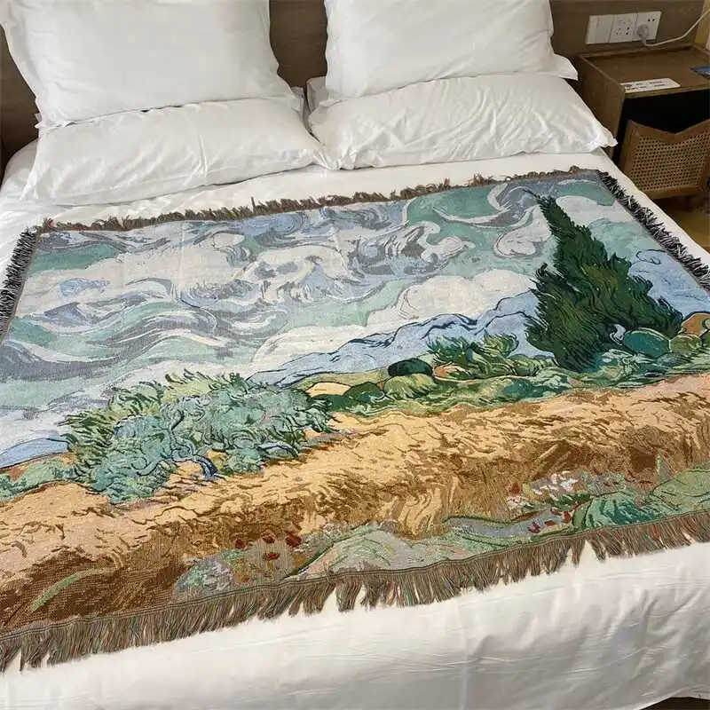 

Van Gogh oil painting style leisure blanket decorative bed blanket country decoration cover cloth tablecloth sofa covers