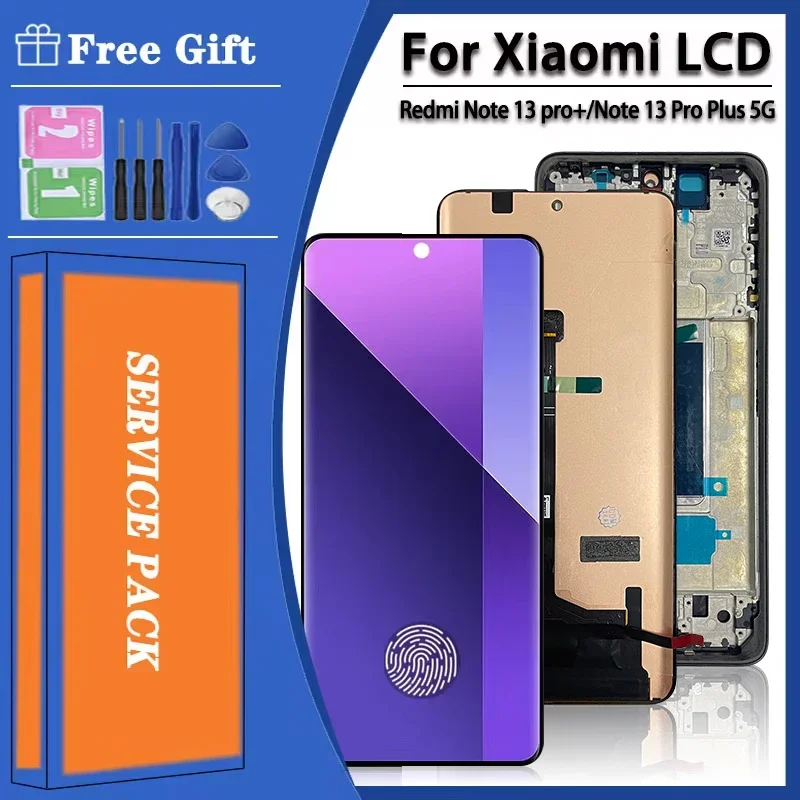 6.67“ AMOLED for Xiaomi Redmi Note 13 Pro+ Plus 5G 23090RA98C 23090RA98G Lcd Display Touch Screen Digitizer Assembly