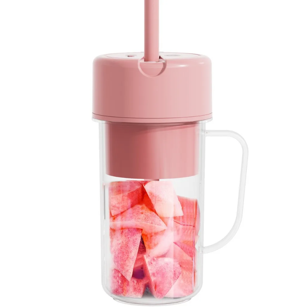 

New Straw Juicing Cup, Household Juicer USB Charging Portable Juicer Outdoor Accompanying Six-page Knife
