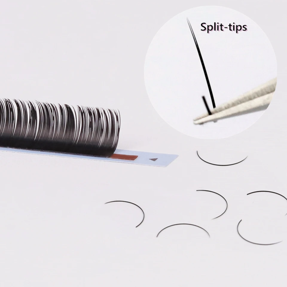 Ellipse Flat Volume Eyelash Extensions Double Split-tips Matte Dark Black 0.15/0.20mm C/CC/D/DD Flat Shape Lashes Lashprofessor
