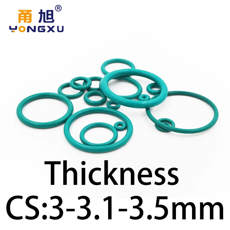 O-ring thickness 3/3.1/3.5mm CS fluororubber FKM sealing temperature resistant gasket rubber ring complete in specifications.-.