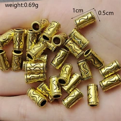 Multiple Perforated Charm Pitted Cylinder Tube Gasket Beaded Leather Rope Bracelet Women's Jewelry Connector Making Accessories