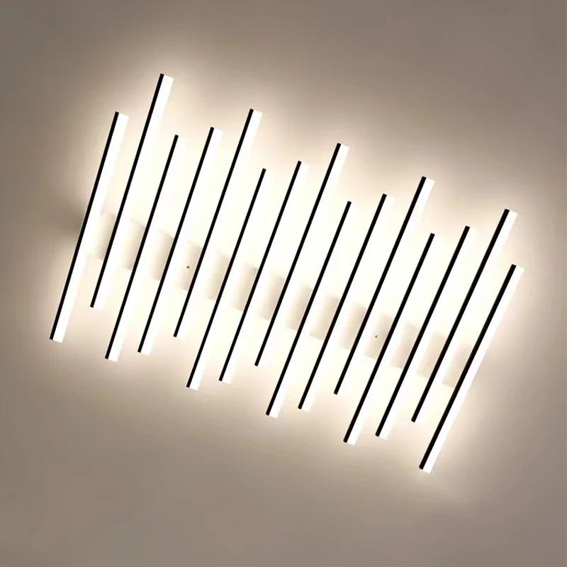 Modern LED Suitable for Living Room Pendant Lights With Remote Control Indoor Bedroom Office Lighting Long Strip Ceiling Lights