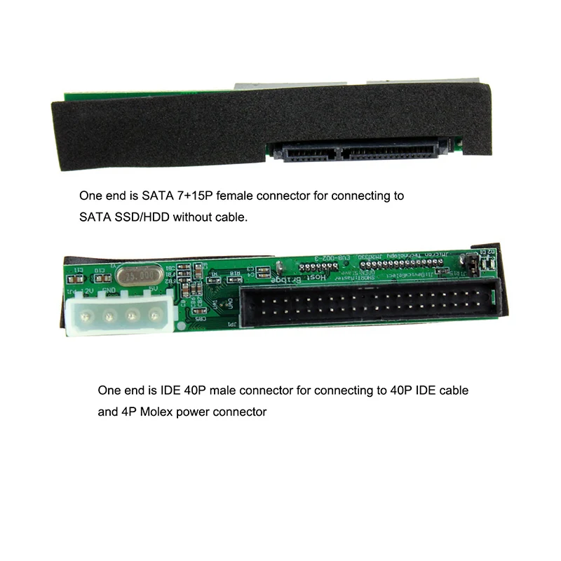 Adattatore da SATA a IDE 7 + 15 pin Disco rigido da 2,5 3,5 pollici Convertitore dati maschio femmina 40 44 pin per ATA 133 100 HDD CD/DVD-ROM/RW seriale