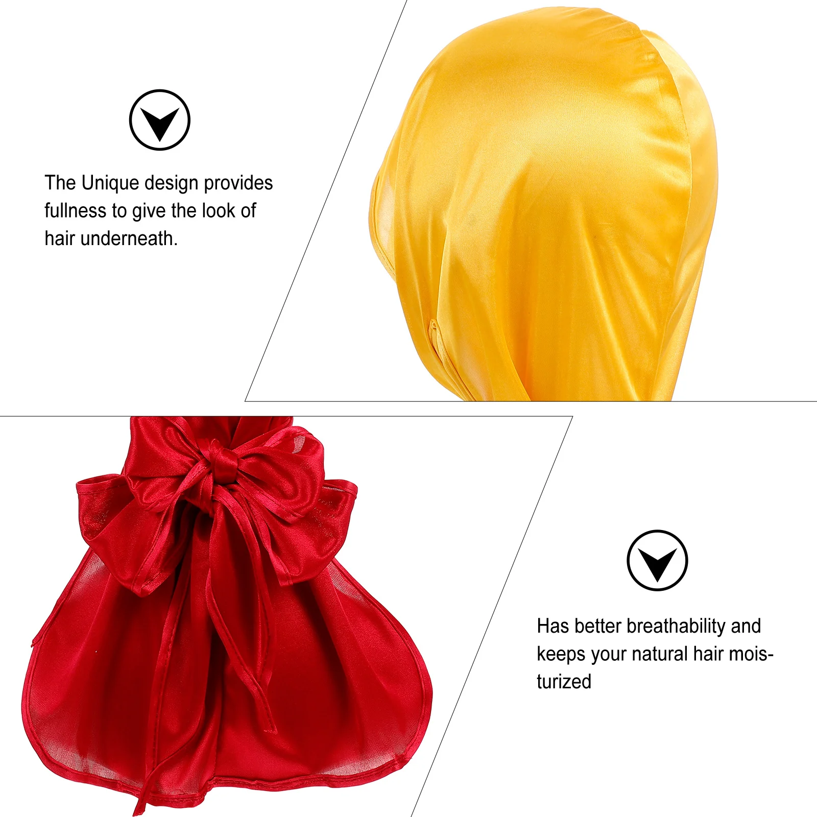 6 قطعة قبعات عمامة القراصنة الحرير حك مطاطا تنفس الكيماوي قبعة فقدان الشعر وشاح طويل الذيل التفاف النساء القراصنة عمامة