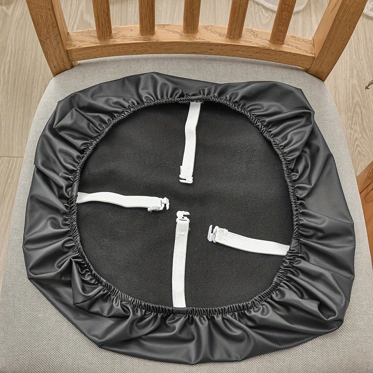 1PC, PU Leather Waterproof Dining Chair Cover, Seat Cover, Hotel Chair Protection Cover, Home Seat Cushion Cover