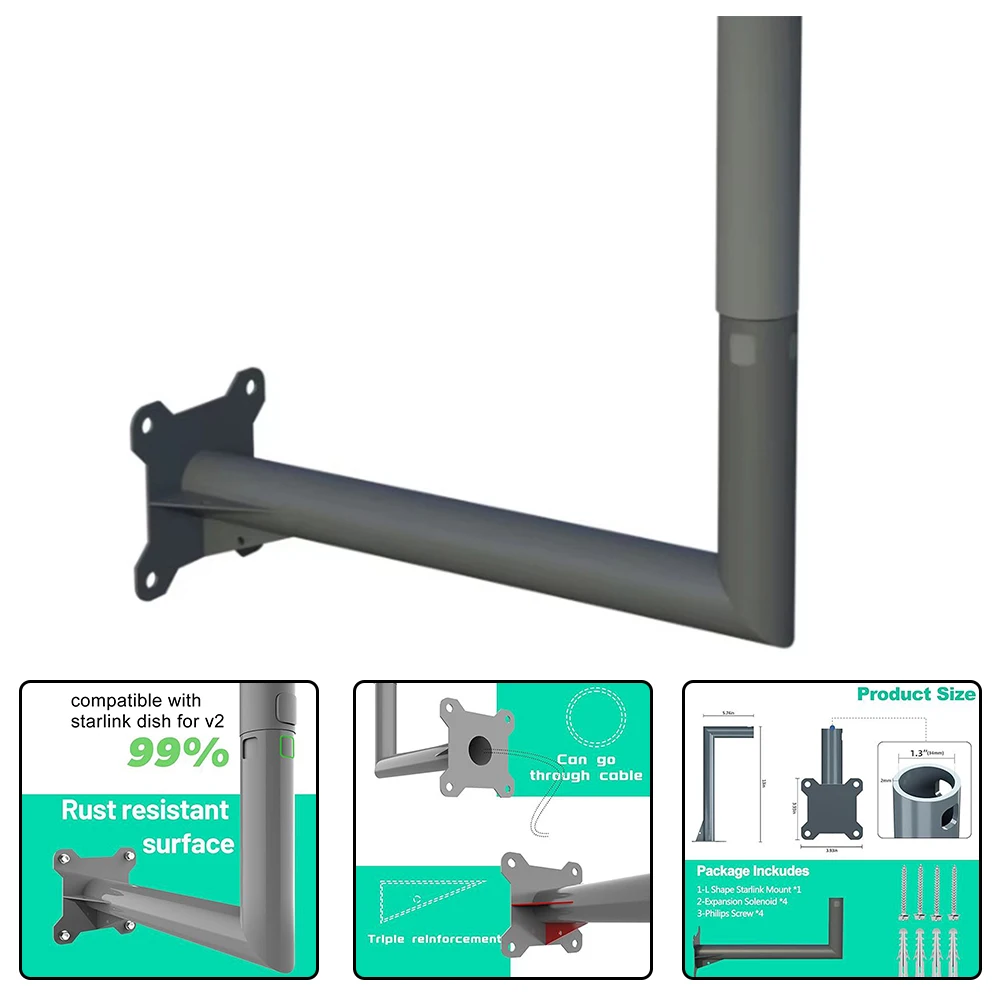 

Metal Wall Mount Bracket for Long Rectangular For Satellite For V2 Accessories Adjustable and Sturdy Design for Secure Support