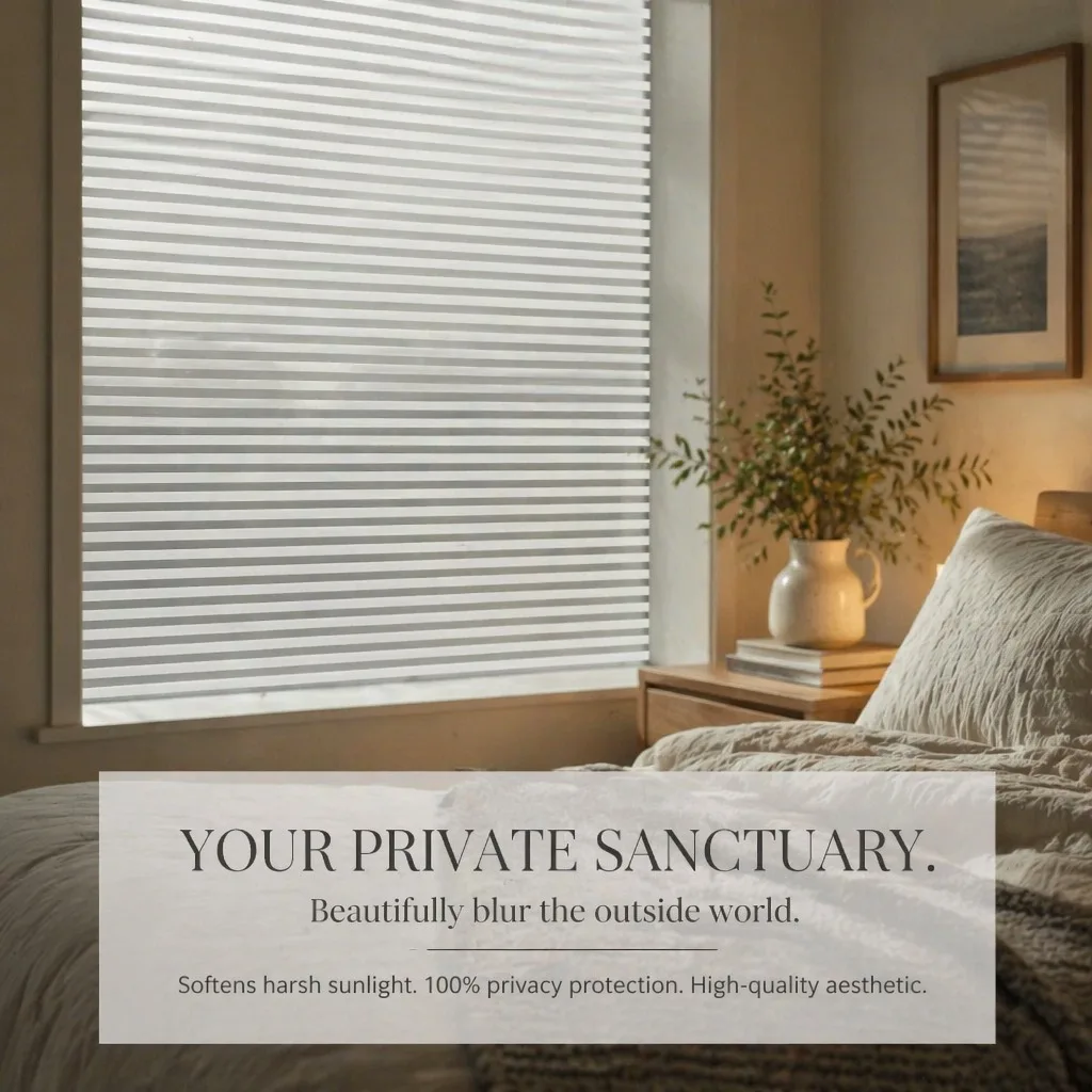 Self Adhesive Horizontal Line Privacy Window Film Anti-UV