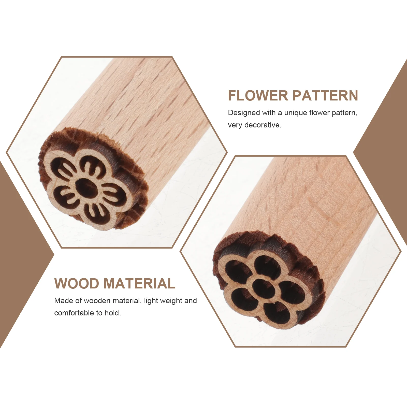 5 Pcs Embellishment Seal Stamper Wood Texture DIY Accessory Compact Diary Wooden Pottery Tools