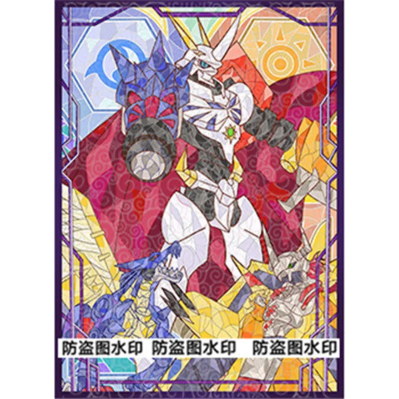 60pcs/set DTCG Digimon Omnimon Metal Garurumon Broken Flash Card Holder Dukemon Sakuyamon Game Collection Card Protective Case view 2