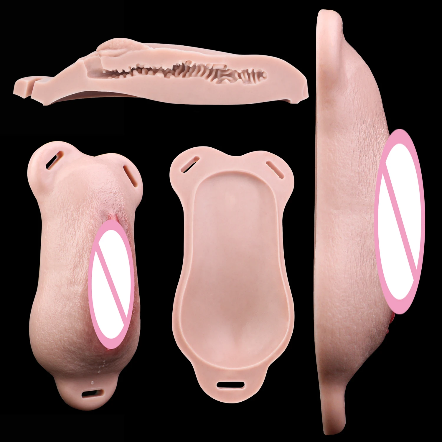 FAAK Silicone Sex Grinder Thick Pussy Relistic Camel Toe Strapon Insertable Vagina Pad Thongs Panties For Transgender Men view 6