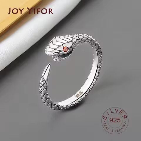 BFCLUB Silver Color Geometric snake Adjustable Ring Minimalist Fine Jewelry For Women Party Gift