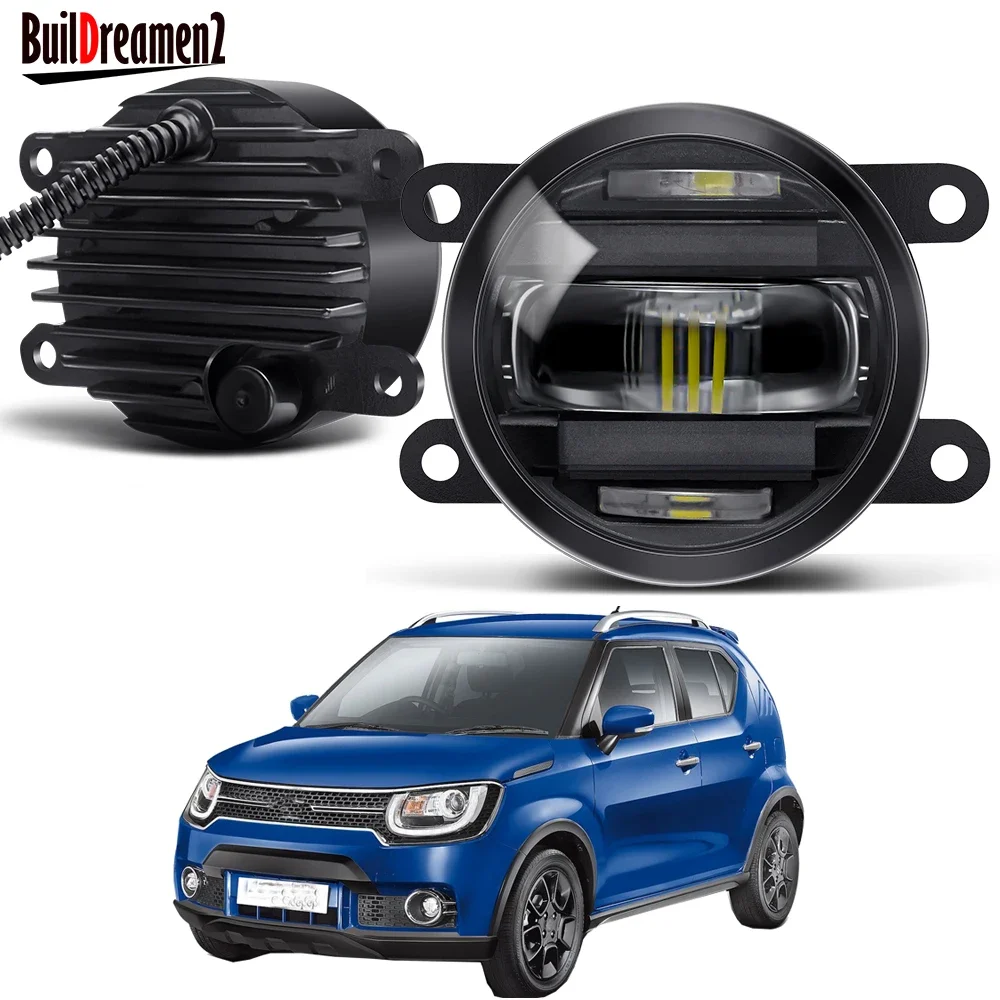 2IN1 Design LED Fog Light Assembly DRL For Suzuki Ignis 2/II 2003-2008 30W 4000LM Aluminum Car Fog Daytime Running Lamp Styling