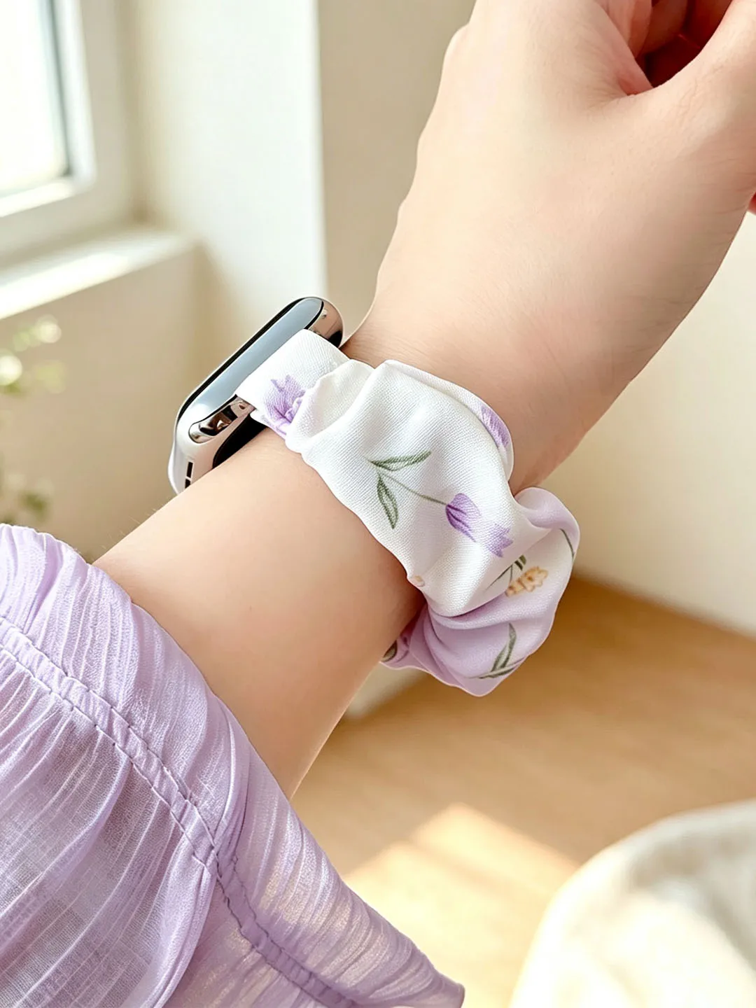 Small Size Cloth Band for Apple Watch iWatch 46mm 38mm 40mm 41mm 42mm 44mm 45mm Cloth Soft Printed Fabric Scrunchie Wristband