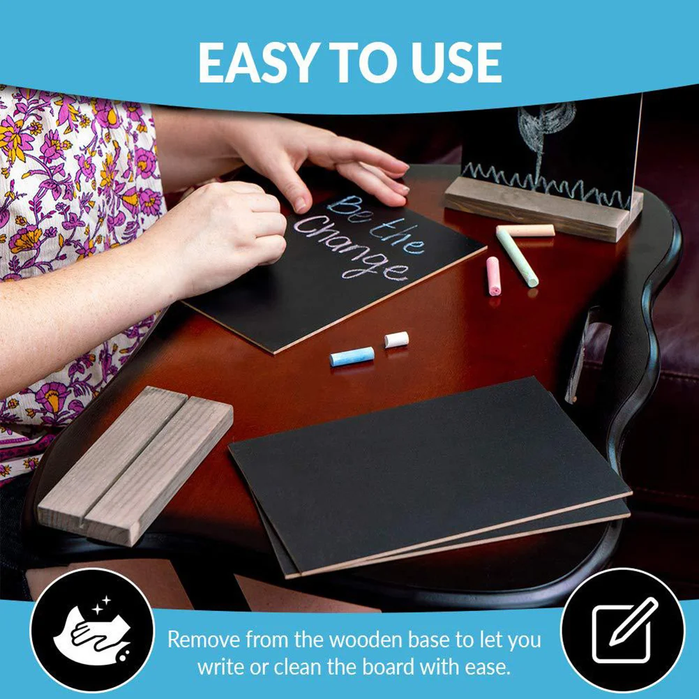 

22x15cm Wooden Base Mini Chalkboard Double-Sided Erasable Message Board Suitable for Wedding Party Memo Blackboards Signs