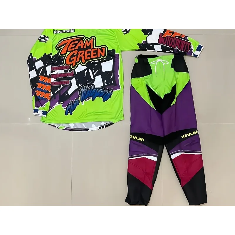

Kawasaki 2025 Autumn Motocross #102 Jersey and Pants for Man Set Motocross Endurance Gear Combination Off-road Racing Suit