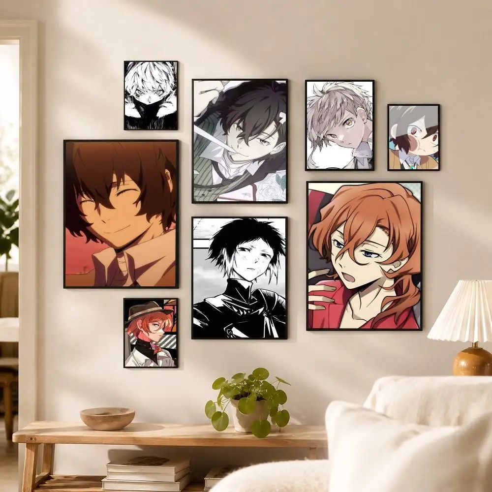 Anime B-Bungo S-Stray Dogs Poster Waterproof Wall Art Sticker For Bar Living Room Vintage Decor High Quality Print Gift