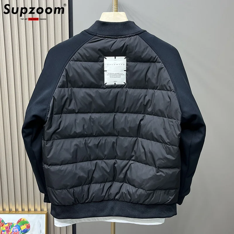 Supzoom 2025 New Arrival Thick Casual Regular Quilted Male Popular Clothes Patchwork Coat Short Winter Jacket Men