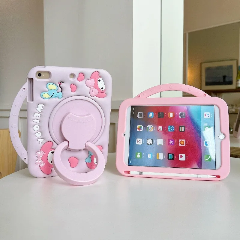 حافظة ثلاثية الأبعاد سانريو ماي ميلودي لجهاز iPad Mini 4 5 6 7 Air 4 5 6 10.9 11in غطاء حماية من السيليكون مضاد للسقوط 10th 11th Gen حافظة لجهاز لوحي