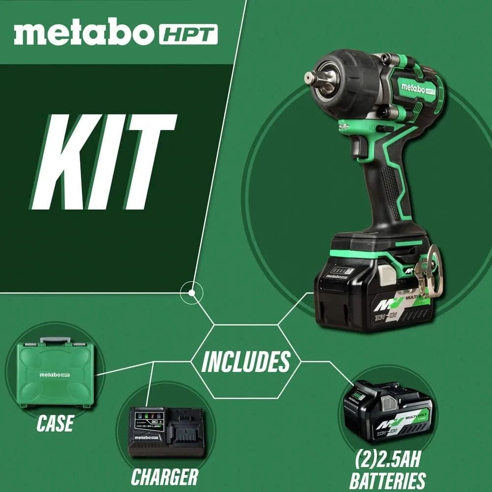 Imagem -02 - Kit Chave de Impacto sem Fio Hpt Motor sem Escova Torque Médio Seleção de Velocidade de Estágios 36v Multivolt Compatível com Ip56