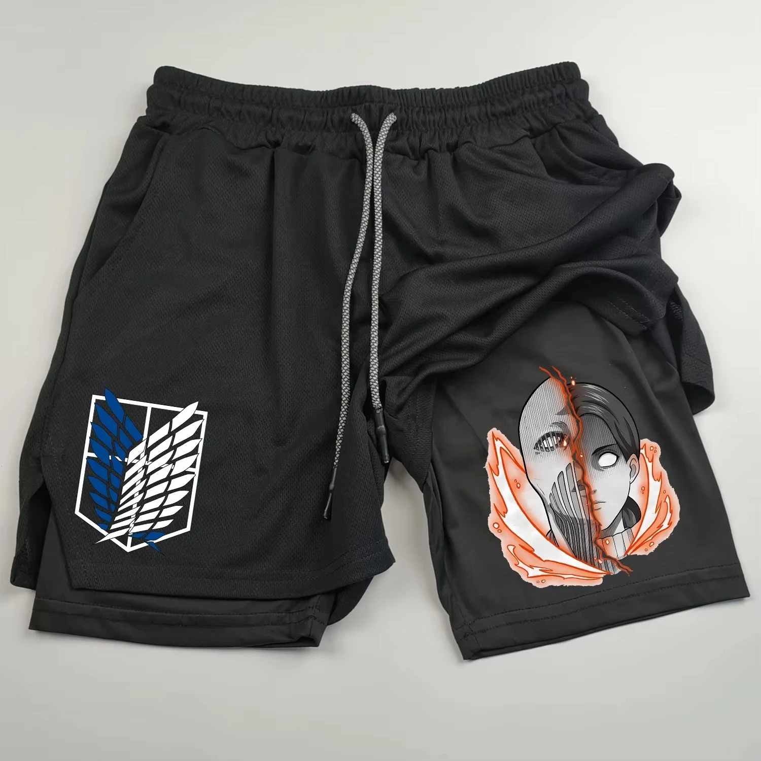 

Fitness Shorts Outdoor Running Gym Shorts Sports Shorts Anime Attack Titans Men's Shorts Fast Drying Breathable Sports