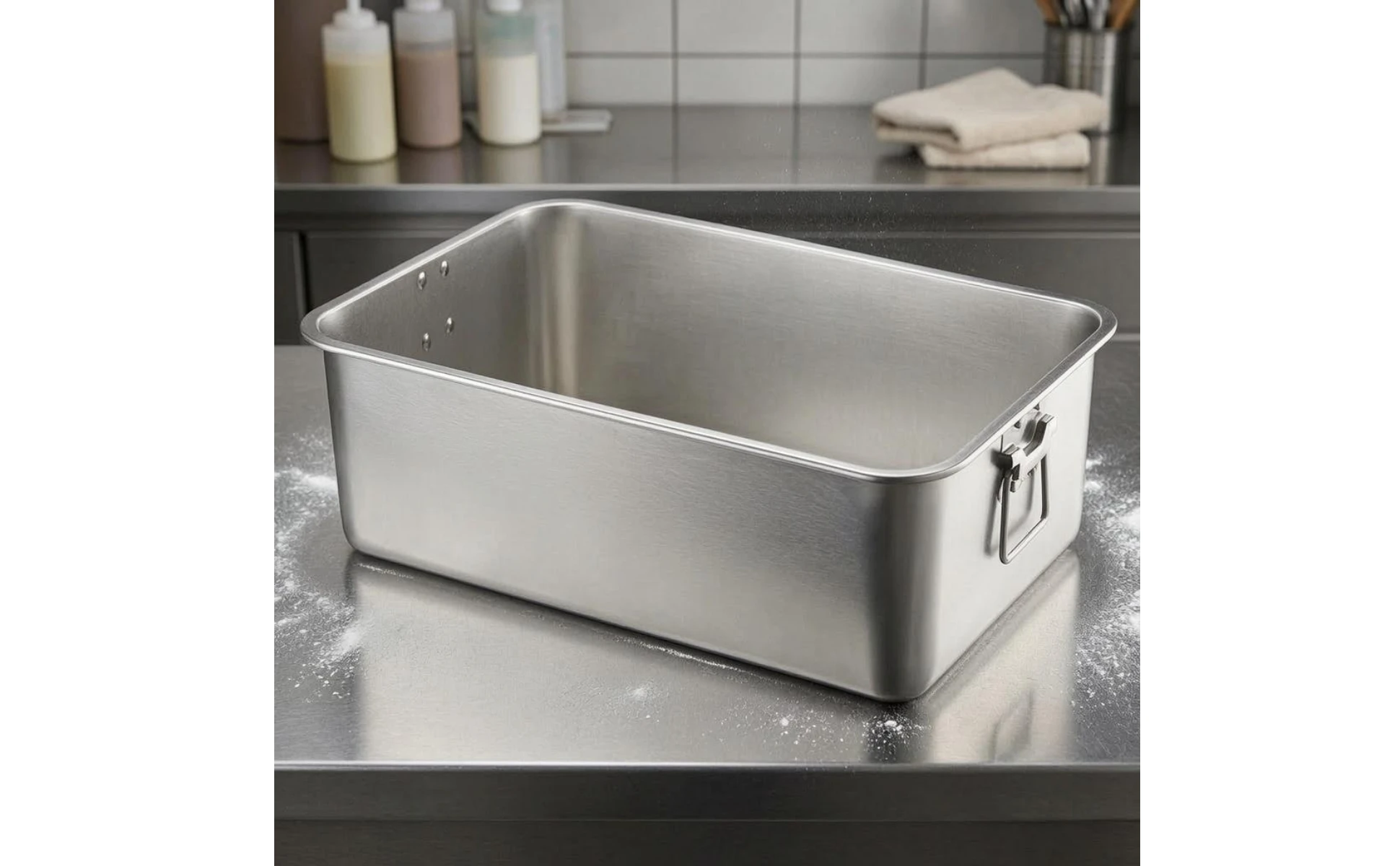 Stainless Steel Tray Side Handles Rectangular Serving Tray Stainless Steel Hotel Pan Seamless Home Container Stackable