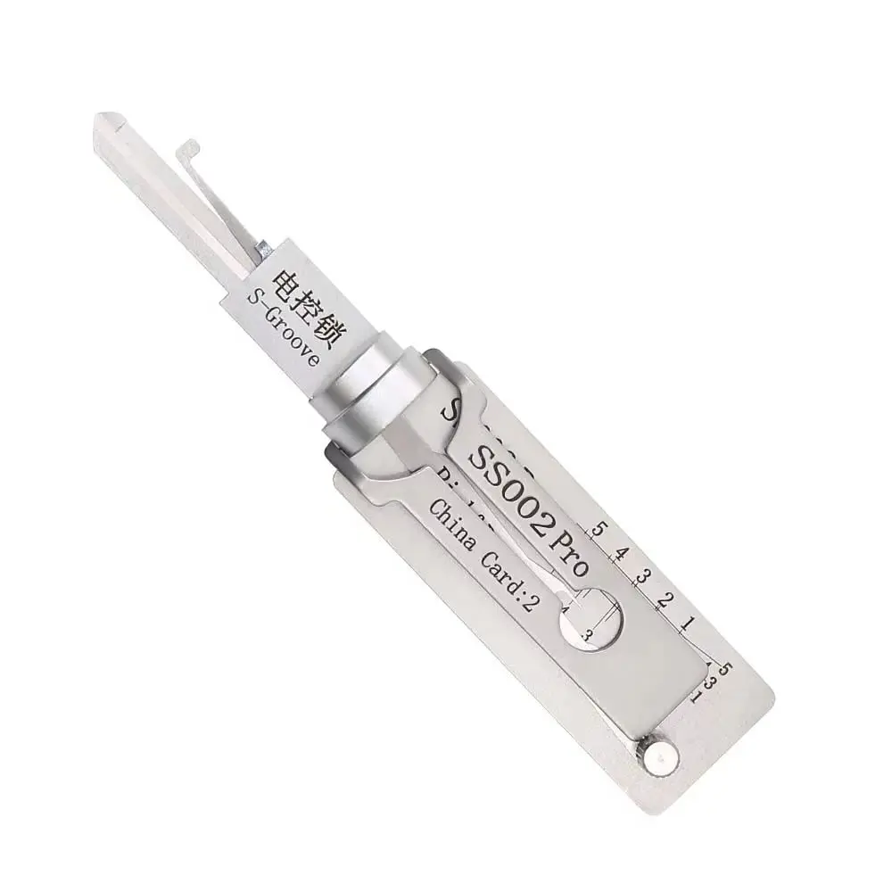2-in-1 Lock Pick Set For 5 Pins Lock (SS002) Residential Lock Cylinder Tool Professional Locksmith Supplies Tools Decode Pick