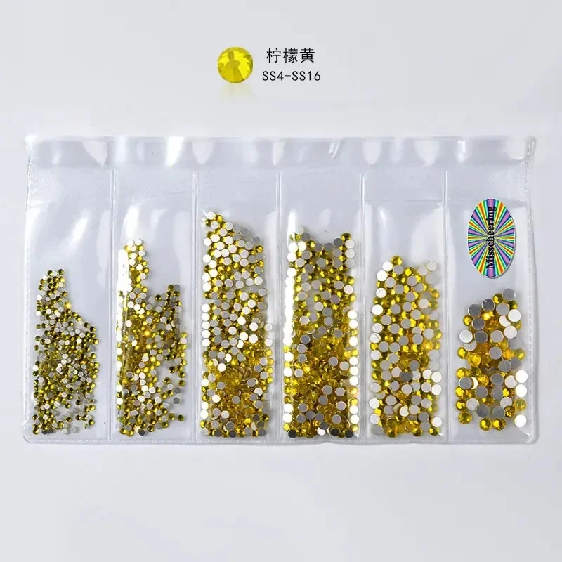 ขนาดผสม Rhinestones สําหรับตกแต่งเล็บ,20 สีคริสตัล Strass แก้วผสม, 3D เพชรอัญมณีความงามเล็บเครื่องมือ