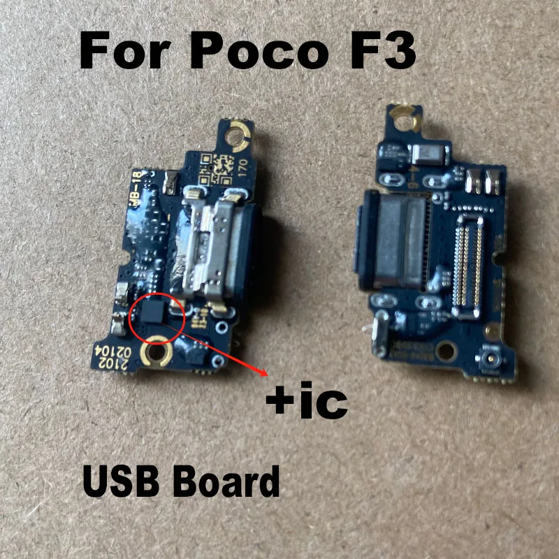 For Xiaomi Poco F3 USB Charging Dock Port Mian Mother Mic Microphone Fast Connector Board Flex Cable Parts Replacement