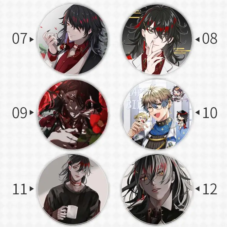 Vtuber الظاهري YouTuber شارة ، VTuber مرساة الأجهزة الطرفية ، زخرفة حقيبة الظهر المعدنية ، شارة الملابس ، Fandom أنيمي ، Vox