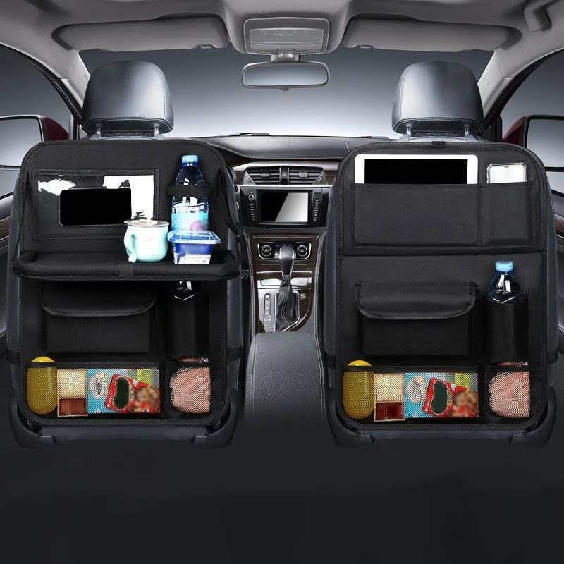 Faltbarer Autositz-Organizer mit Tablett, Tablet-Handyhalter, multifunktionale Aufbewahrung im Auto-Innenraum, universelles Autozubehör