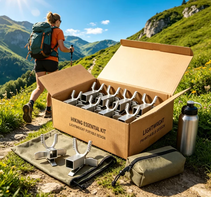 Handheld Portable Fittings for Outdoor Activities, Stainless Steel Square Tube Sliding Bow Head,  with 10 Strands of Rubber Band