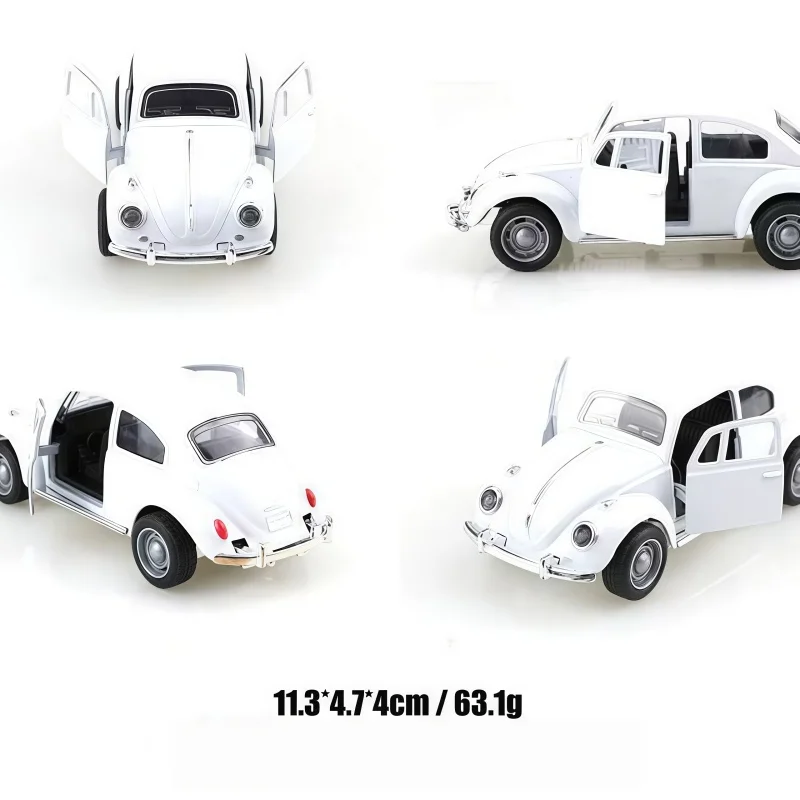 Classic 1:36 Rotating Alloy Double Door Retro Beetle Car Model Birthday Toy Gift Mini Car Decoration