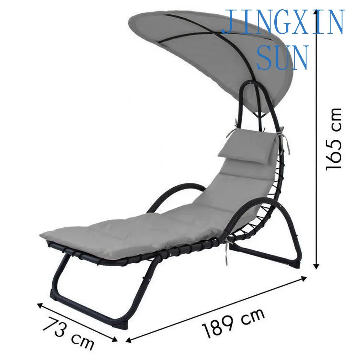 Outdoor Steel Lounger Beach Chair Swimming Pool Awning Sunshade