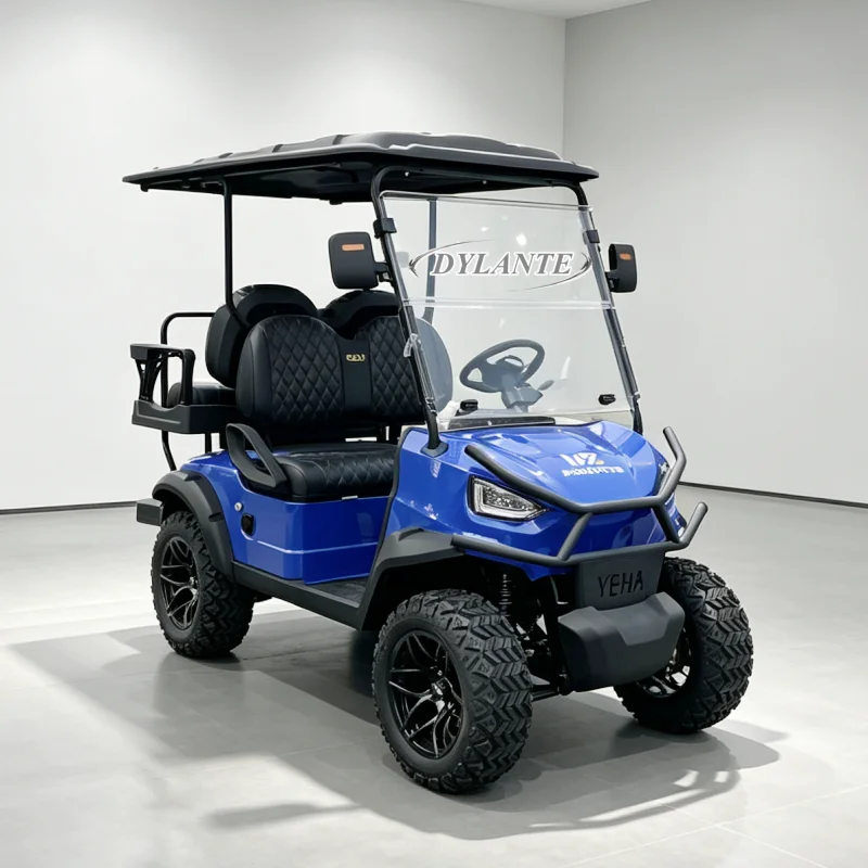 4 Seater Lifted Off Road Electric Golf Cart DYLANTE Golf Buggy Rear Flip Seat Resort Villa Hunting Electric Sightseeing Vehicle