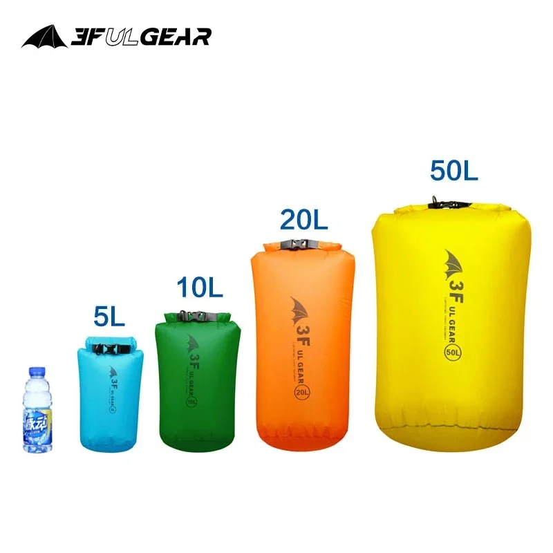 3F UL GEAR Ultralight Waterproof Dry Bag For Rafting Floating Drifting Outdoor Camping Boating Hiking Storage Bag 5/10/20/55L