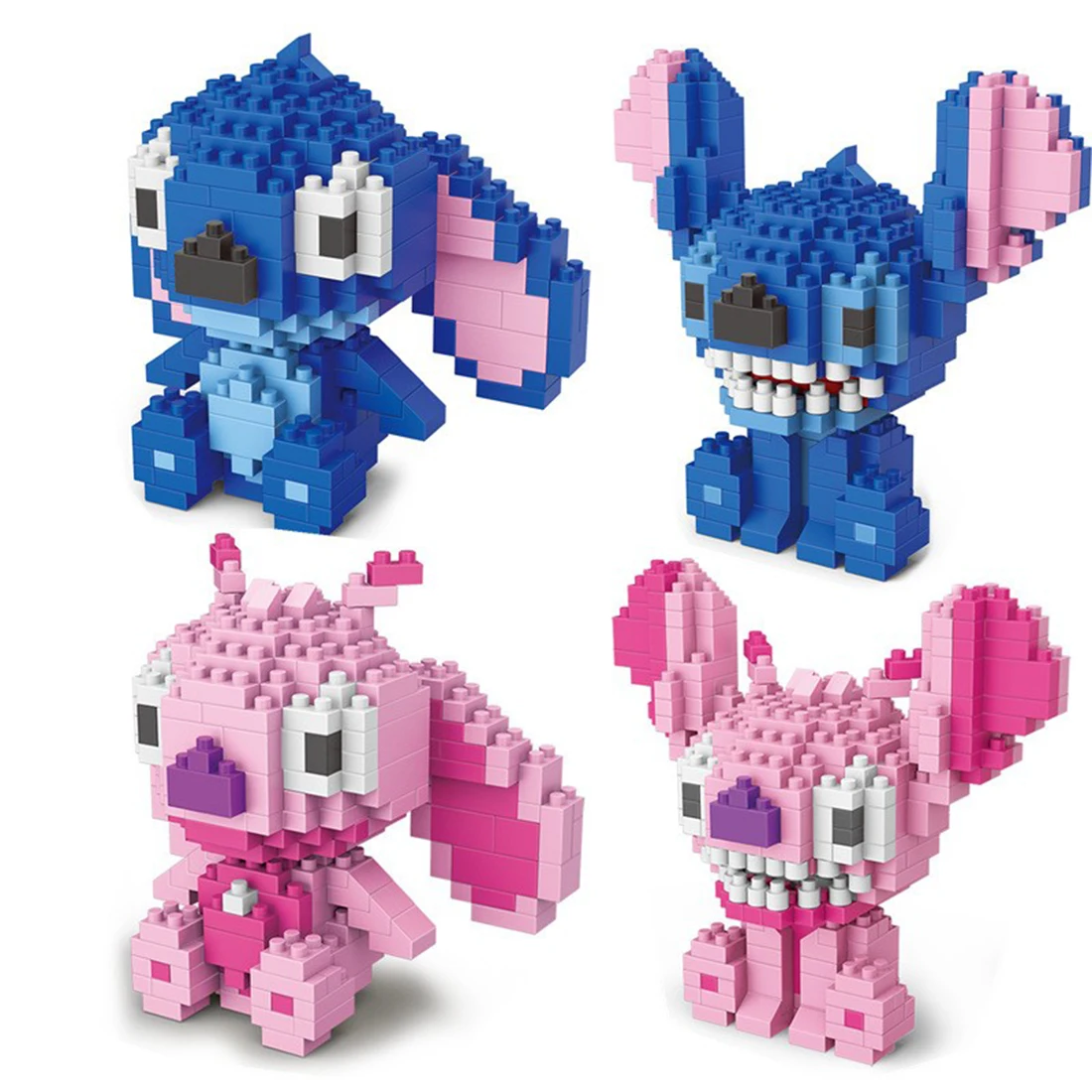 Disney Mirco Building Blocks Stitch Series Model  Kawaii Cartoon Lilo and Stitch Mini Bricks Model Kit Educational Toys For Kids