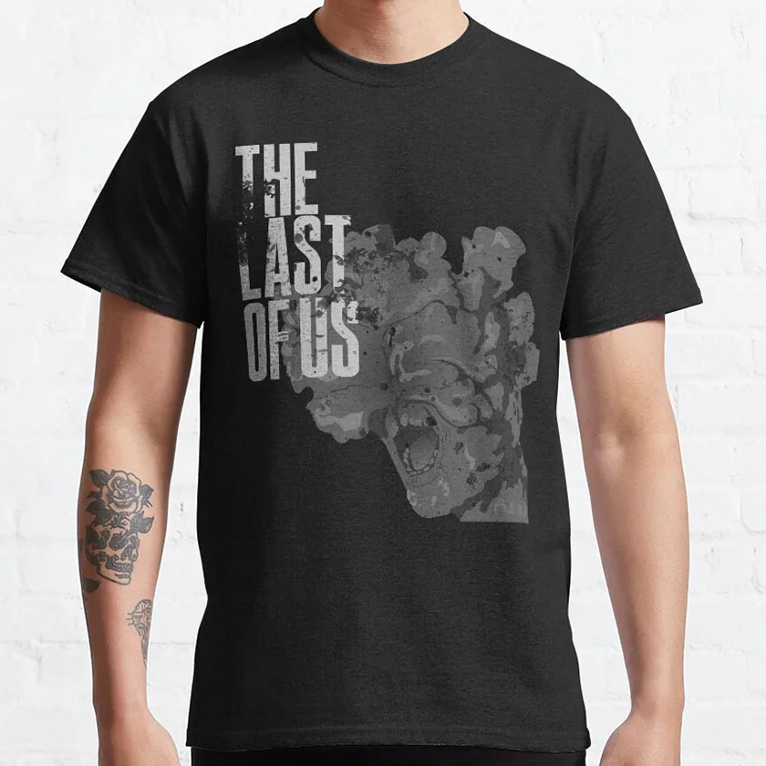 The Last Of Us Clicker Black  vintage survival horror video game graphic t shirts for men 100% cotton plus size clothes tops