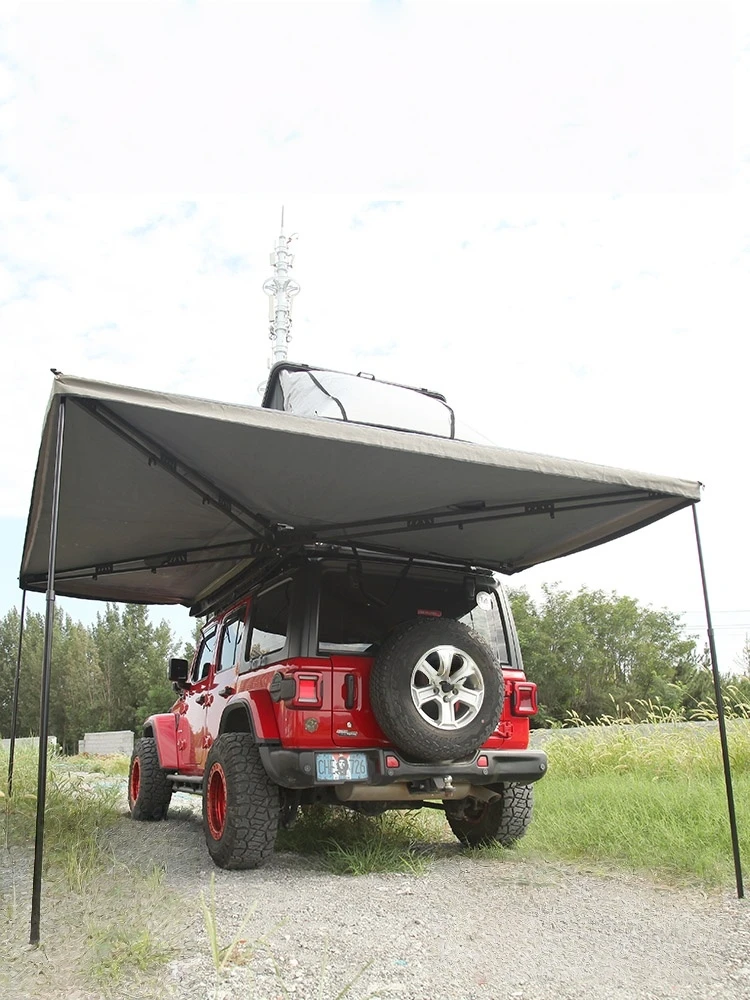 Outdoor Portable Car Side Awning Hard Case Rear Truck Tent Car Awning Car Tent Canopy With Lights