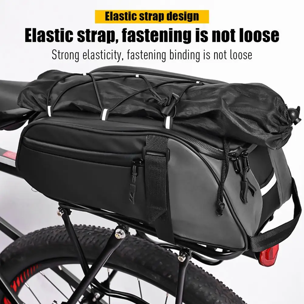 

Bicycle Rack Bag Waterproof Reflective Multi-functional Bike Bags Multiple Compartments Shoulder Bag For Travel