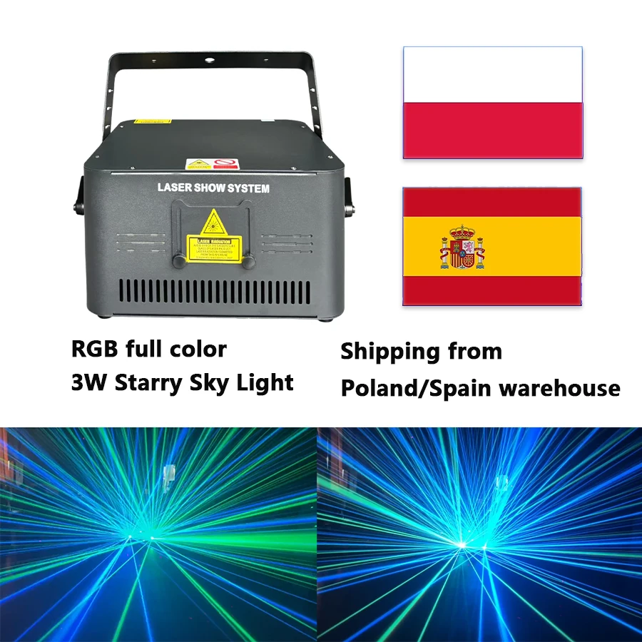 Luce laser a colori 3W cielo stellato Controllo DMX512 adatta per DJ Disco KTV Music Bar Banchetto Sala Natale Stage Party Light