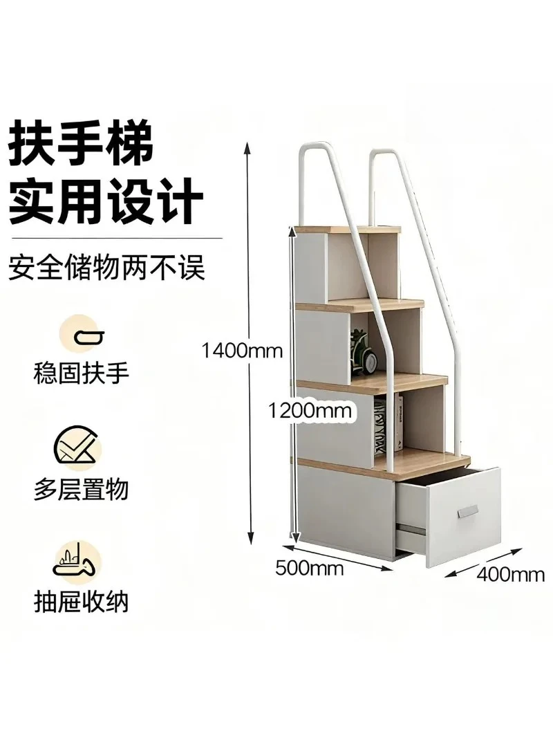 Upper and lower bed step ladder cabinet Solid wood step cabinet Sold separately Children's bed step ladder cabinet