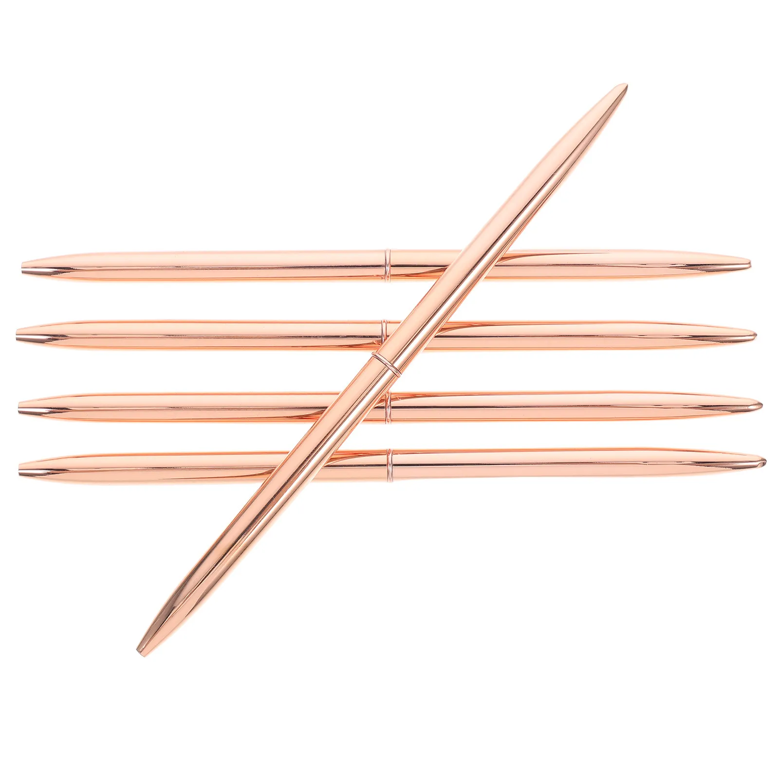 

5Pcs Rotating Ballpoint Pens Metallic Slim Lightweight Portable Writing Tools for Office Guest Book