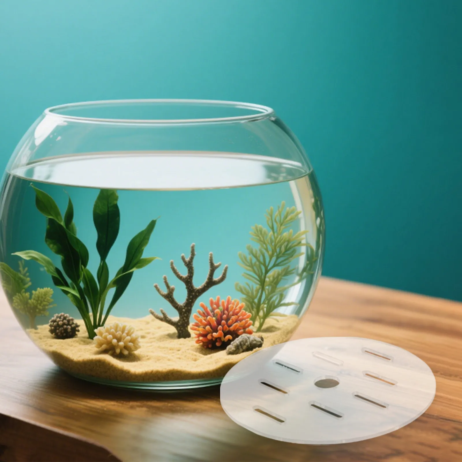 2Pcs Round Transparent Acrylic Aquarium Cover Lid Anti-Jumping Fish Tank Protective Cover for Escape-Proof Round Fish Bowls
