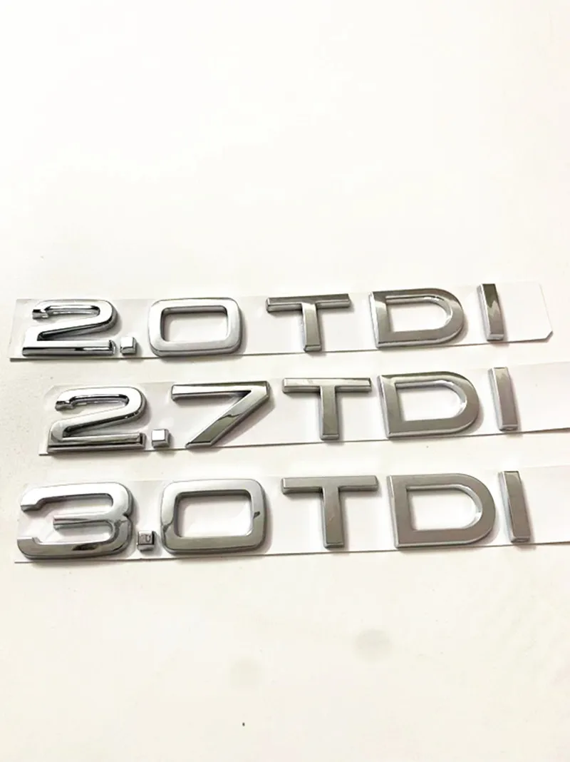 Best Car Styling 3D ABS Chrome 2.7TDI Trunk Rear Boot LETTERING Badge Emblem Sticker FOR AUDI A4 S4 A5 S5 A6 C6 A7Tailgate stick