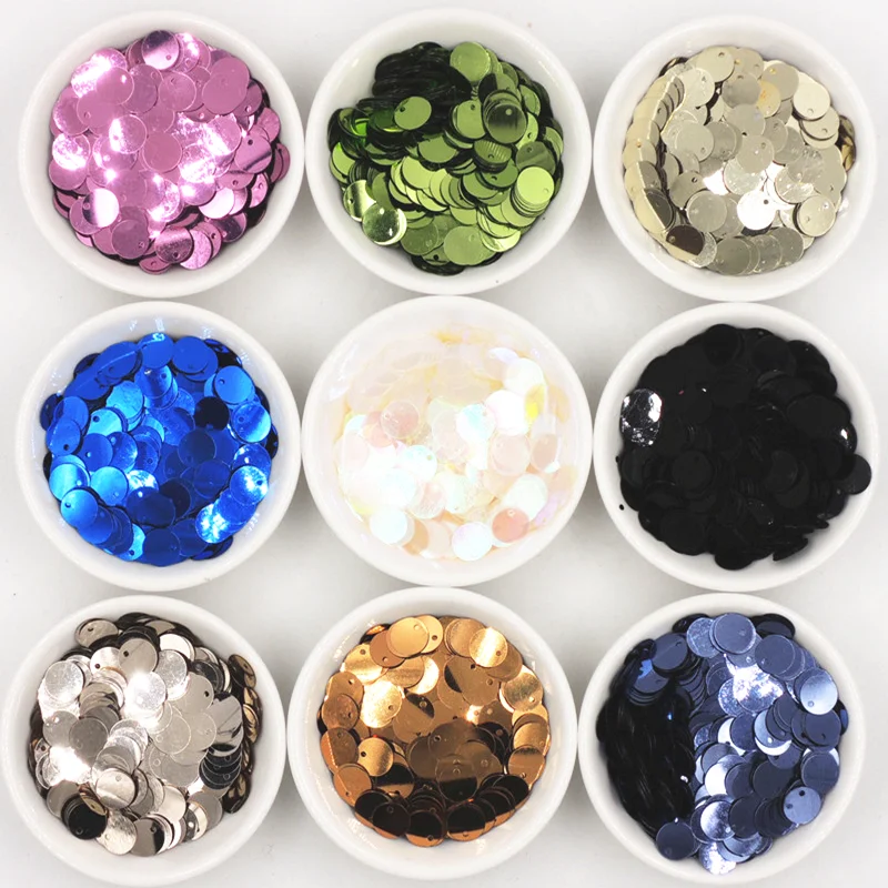 

10g 10mm Sequins Large Flat Round Hole Loose Paillettes DIY Dance Decoration Wedding Handmade Crafts Lentejuelas Accessories