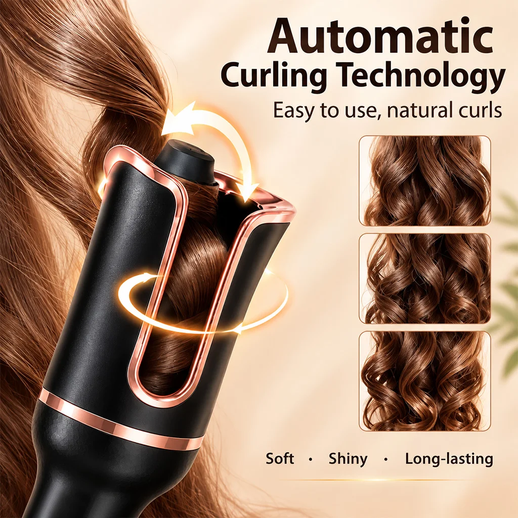 Portable Beauty Salon Hair Curler 4 Level Temperature Control All Hair Types Curling Hair Machine